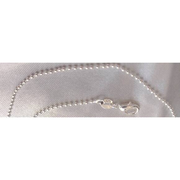Sterling Silver 925 Plated 16 Inch Ball Chain Necklace New Thin 1/16th" Lobster - Picture 2 of 3